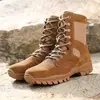 Botas de Combate Marrons de Novo Estilo, Botas de Treinamento Impermeáveis Masculinas para Exterior, Sapatos de Caminhada para Exterior, Botas de Deserto Anti-Perfuração, Feito Sob Medida