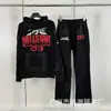 Moda Retro Europea y Americana Estilo Estrella del Infierno Infierno Sudadera con Capucha Holgada Sudadera para Hombre Conjunto para Mujer Tendencia Otoño