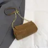 Bolso Cuadrado Pequeño de Gamuza Nuevo Otoño/Invierno 2025 para Mujer, Bolso de Cadena, Bolso Cruzado al Hombro, Diseño de Nicho, Bolso Elegante para Debajo del Brazo