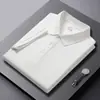 Camisa Polo Elegante Pesada de Color Sólido Ajustada de Manga Corta para Hombre Retro Verano 2025 Manga Corta Lel Camiseta Top Tendencia