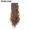 Extensões de Cabelo Cacheado Europeias e Americanas Transfronteiriças, Conjunto de 12 Peças de Extensões de Cabelo Sem Costura com Presilhas, Presilhas de Cabelo Sintético para Mulheres