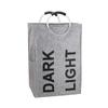 Lavanderia Saco de armazenamento de algodão e linho Roupas Sundries Storage Double-compartment dobrável Dirty Clothes Basket