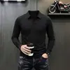 Comercio Electrónico Transfronterizo Camisa Polo de Manga Larga Cuello de Gaviota para Hombre 2026 Otoño Nueva Llegada Fábrica de Origen Camiseta Lisa para Hombre