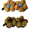 Pinza de Plátano de Flor de Hilo Vintage, Pinza Vertical para Mujer, Pinza de Garra para Cola de Caballo Alta en la Parte Posterior de la Cabeza de Otoño e Invierno, Pinza de Pelo Elegante Versátil