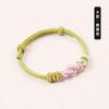 Pulseira de corda vermelha tecida à mão faça você mesmo pulseira de flor de pêssego feminina masculina pulseira semiacabada crianças usável contas da sorte douradas