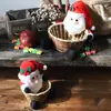 Pote de Doces de Natal Transfronteiriço Rattan Caixa de Presente Transparente para Idosos Boneco de Neve Alce Suprimentos de Natal Decoração Pequena para Crianças
