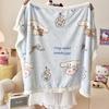 Manta Cálida Gruesa de Terciopelo de Leche Compuesto con Terciopelo de Cordero para Otoño e Invierno Manta de Dibujos Animados Sanrio Kuromi Comercio Exterior Transfronterizo
