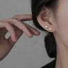 Brincos de Coração em Prata de Lei S999 Brincos Femininos 2024 Novos Populares Nicho Alto Padrão Brincos para Piercing Atacado