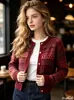 Chaqueta de punto con cuello redondo estilo retro transfronterizo europeo y americano, nuevo diseño versátil de moda otoño e invierno para mujer
