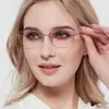 Gafas de Miopía Sin Montura de Titanio Puro para Mujer, Ultraligeras, Se Pueden Equipar con Lentes Cambiantes, Antivaho, Antiluz Azul, Gafas de Celebridad de Internet con Corte de Diamante