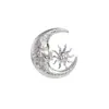 Broche de Cabeza de Caballo Sol y Luna de Diseño Vintage Nuevo Transfronterizo, Moderno y Elegante, Accesorio Exquisito y Versátil para Traje