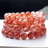 Pulseira Flor de Cola Vermelha Natural Pena de Fênix Cristal Fantasma Pena de Abetarda Fantasma Pulseira Feminina Estilo Étnico