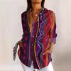 Exportación Transfronteriza Amazon Estilo Europeo y Americano Moda Camisa de Manga Tres Cuartos para Mujer con Manga Descubierta Estampado Digital 3D Colorido