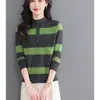 Suéter de Rayas de Cuello Medio Alto para Mujer 2026 Otoño/Invierno Nuevo Elegante Chic Capa Interior Tejido Prenda Base Superior Tendencia