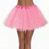 Saia Tutu Adulto em Estoque com 4 Camadas de Tule, Inclui Forro, Lantejoulas de Estrela, Saia de Tule de Comprimento Médio, Saia Bufante, Saia de Performance de Palco