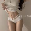 Ropa interior de algodón con hilo estilo japonés de cintura media-baja calada transpirable para mujer sexy con tiras cruzadas encaje algodón entrepierna calzones