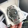 Assista ao cross-border N factory preto Datejust 41mm rosa Datejust bicolor 2836 cravejado de diamantes relógio masculino luminoso aço inoxidável relógio mecânico