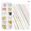 Cadena de decoración de uñas transfronteriza de 34 colores japoneses con taladro, cadena decorativa de metal para uñas, decoraciones para uñas