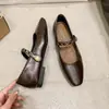 Zapatos Mary Jane retro de cadena estilo francés para mujer, nueva colección primavera 2025, elegantes zapatos planos de correa única con punta cuadrada y escote bajo