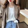 Camiseta básica de cuello redondo para mujer Primavera y Otoño estilo extranjero delgada interior con suéter de cachemira nuevo de otoño 2022 suéter de punto una generación de pelo