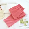 Pantalones Largos de Pijama de Algodón Puro para Mujer de Primavera y Verano, Pantalones Finos para Casa, Algodón 100% Algodón Lavado, Corte Holgado, Tallas Grandes, Estilo sin Estampado, Adecuados para Usar Afuera