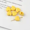 12mm Cor Sólida Acrílico Furo Grande Coração Contas em Formato de Coração Artesanal DIY Contas Soltas Corrente de Celular Acessórios de Cabelo Acessórios