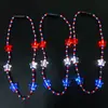 Colar de estrela de cinco pontas LED Dia da Independência Americana colar luminoso colar de feriado adereços de torcida atacado