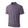 Primavera 2026 Nova Camisa Polo Masculina de Manga Longa com Pelo de Coelho Estilo Casual Solto Camisa de Lapela Bordada com Listras Finas Branca