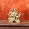 Ornamentos de Abertura de Três Ovelhas em Latão para Casa, Escritório, Desktop, Animal de Estimação de Chá, Pequeno Ornamento, Artesanato em Latão, Animal de Estimação de Chá Decorativo, Atacado