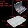 Caja de Embalaje para Accesorios de Pesca con 10 Compartimentos, 15 Compartimentos, 24 Compartimentos, Transparente, Desmontable, Botón de Ferretería, Caja de Almacenamiento de Papelería Portátil, Venta al por Mayor