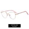 97772 montura de metal para gafas de ojo de gato pequeña fresca lisa ultraligera anti-luz azul lente plana se puede equiparar con grado de miopía moda