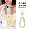 Design Criativo de Coração Lanyard para Celular Pulseira de Pulso Cordão de Celular Antiderrapante Destacável Pingente para Capa de Celular Material Ecológico