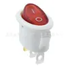 Interruptor Oval Kcd7 de 3 Pines y 2 Posiciones para Hervidor Eléctrico, Interruptor de Encendido Tipo Barco, Base Blanca con Interruptor de Luz