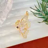 Colgante Moda Transfronteriza de Gama Alta Mariposa Colorida Chapado en Cobre con Oro Real Incrustaciones de Circonita Accesorios de Joyería DIY para Mujeres