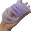 Pulsera de Calcedonia Violeta Brasileña Color Gradiente Té de Leche de Taro Lichi Congelado Morado Claro Ágata Lavanda Pulsera