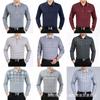 Camiseta Longa Nova de Primavera 2026 para Homens de Meia-Idade e Idosos, Blusa com Gola, Suprimento para Vendedores de Rua, Roupa Masculina, Manga Longa Listrada de 9 Yuan