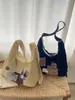 Otoño/Invierno Nuevo Bolso de Pana de un Hombro Bordado Lindo Gran Capacidad Estilo Coreano Simple Moderno Versátil Bolso Cruzado