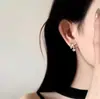 Pendientes de lazo con forma de corazón de moda para mujer, diseño de nicho, pendientes de circón de alta gama, únicos y versátiles, pendientes de lujo ligero