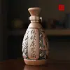 Garrafa de Vinho de Cerâmica Garrafa Vazia Recipiente para Bebida Uma Catty Jarra de Vinho de Cerâmica de Barro Antiga Jarra de Vinho Selada Doméstica Jarra de Vinho de Adega Garrafa de Vinho