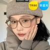 Montura de Gafas Color Té Escarchado para Mujer TR90 Luz Azul Antirreflejo Gafas Planas Ultraligeras Estilo Luz de Día ins Uña de Arroz Gafas Planas Trendy