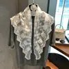 Bufanda de Seda, Chal Delgado de Verano, Estilo Coreano Decorativo Versátil de Encaje Crochet Triángulo, Bufanda para Cuello de Abrigo, Bufanda Pequeña para Cuello, Bufanda