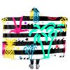 Manta con Capucha de Franela Personalizada, Manto Chal con Estampado Navideño para Adultos, Manta Gruesa Perezosa de Halloween