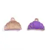 Pingente esmaltado de croissant colorido e divertido, acessório de joia de liga DIY para colares e pulseiras, pingente pequeno, best-seller em vendas transfronteiriças