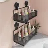 Estante de ventosa para baño, instalación sin taladro, para usar en baños y inodoros, una solución de almacenamiento versátil para varios artículos, estante de pared para encimeras de tocador