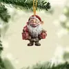 2024 Novo Cruzamento Papai Noel Árvore de Natal Pequeno Pingente Decorações de Natal Pingente Plano de Acrílico