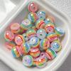 12mm lindo multicolor arcoíris resina a rayas paleta con cuentas diy cadena para teléfono móvil pulsera collar material accesorios
