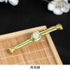 Hebilla de Placa Dinastía Han Flor Perla Blanca Enrollado Hebilla de Una Palabra Retro Tejido a Mano Traje Tang Hebilla Decorativa Accesorios