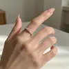 Anillo Brillante Incrustado de Diamantes, Venta Directa de Fábrica, Estilo Coreano Diseño de Nicho, Anillo de Lujo Ligero para Mujer con Textura Chapado en Plata 925