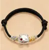 Pulseira de Gato em Prata Pura 999, Pulseira Trançada de Gato Piscante Ano do Zodíaco Prata Pura Presente Atacado Dropshipping