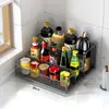 Estante para especias, estante de almacenamiento para cocina, organizador de encimera para aceite, sal, salsa y vinagre, ahorra espacio, estante pequeño para especias para el hogar